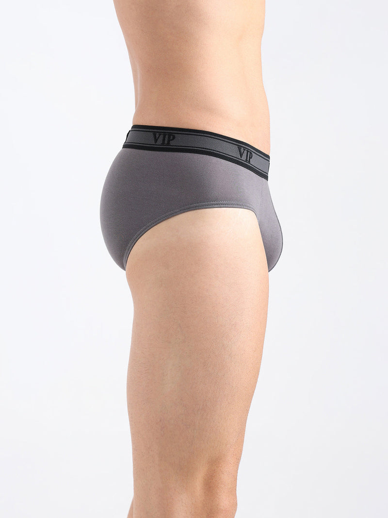 Univo Men's Solid Cotton Mid Rise Regular Fit Briefs-Assorted Colours-Pack of 2