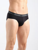 Univo Men's Solid Cotton Mid Rise Regular Fit Briefs-Assorted Colours-Pack of 2