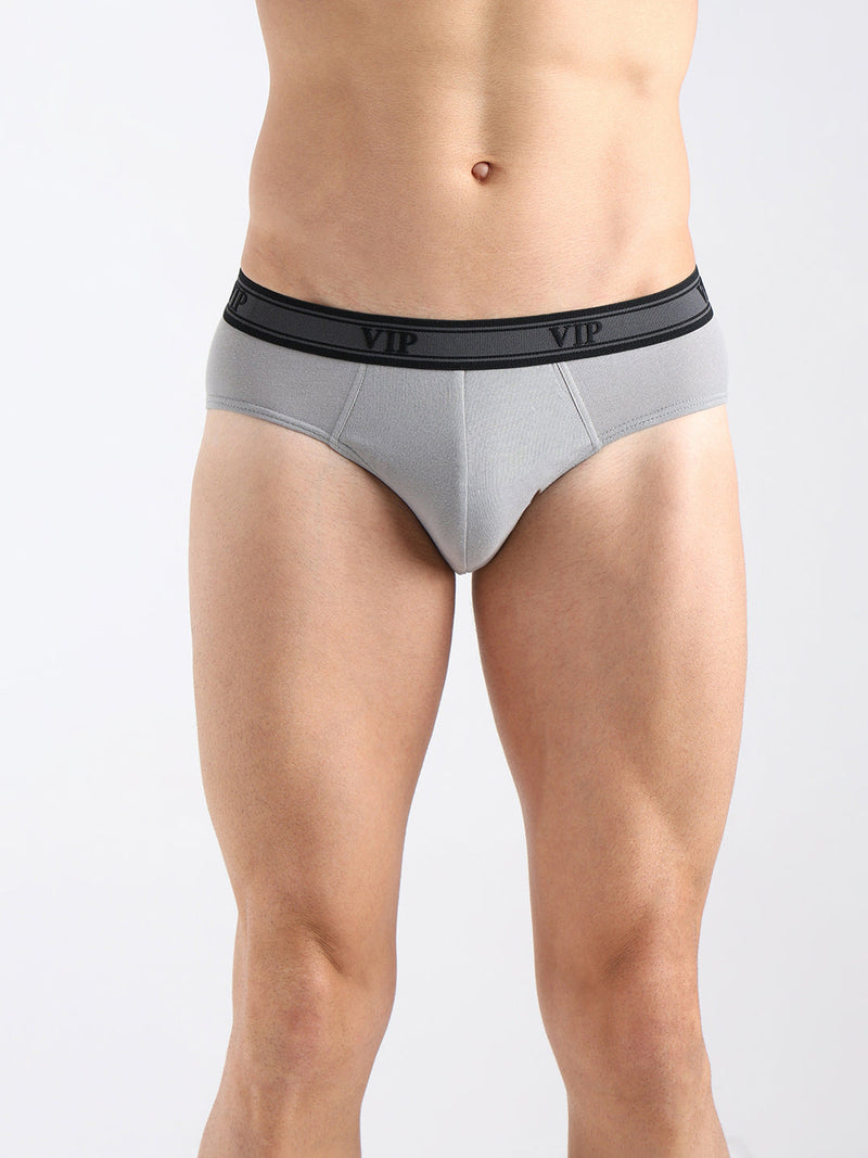 Univo Men's Solid Cotton Mid Rise Regular Fit Briefs-Assorted Colours-Pack of 2