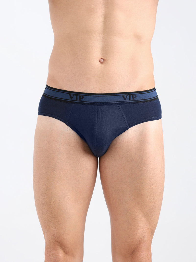 Univo Men's Solid Cotton Mid Rise Regular Fit Briefs-Assorted Colours-Pack of 2