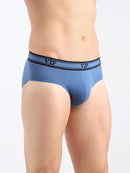 Univo Men's Solid Cotton Mid Rise Regular Fit Briefs-Assorted Colours-Pack of 2