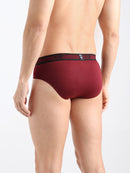 Univo Men's Solid Cotton Mid Rise Regular Fit Briefs-Assorted Colours-Pack of 2