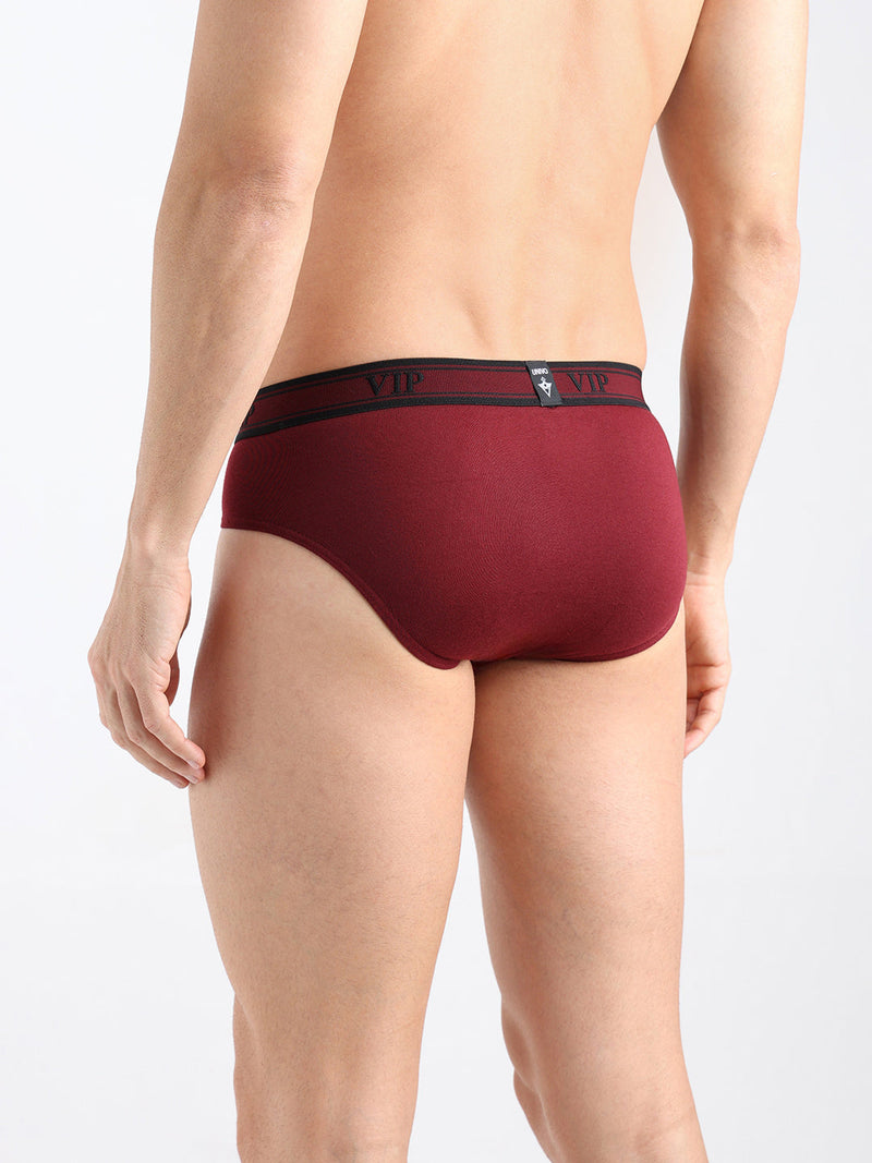 Univo Men's Solid Cotton Mid Rise Regular Fit Briefs-Assorted Colours-Pack of 2