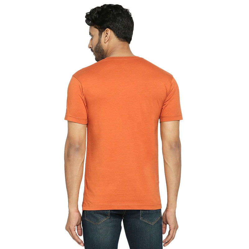 Solid Rust Everyday Essential Cotton T-Shirt for Men