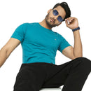 Solid Teal Everyday Essential Cotton T-Shirt for Men