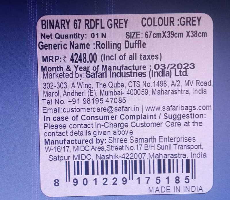 Safari 67 cm Binary Assorted Rolling Duffle Bag 1 N