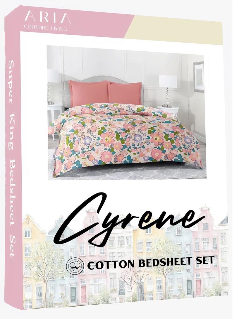 Aria Cyrene Cotton King Size Bed Sheet Set 1 N