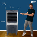 Orient Electric Ultimo 65L Desert Air Cooler with Densenest Honeycomb pads, Ice chamber & High Air Delivery | Desert Cooler for home (Grey)