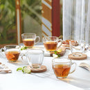 Borosil 200ml 6pc Oasis Tea/Coffee Mug Set | Borosilicate Tuff Glass Made in India Cup Set for Chai, Green Tea, Coffee, Milk | Microwave Safe, Scratch Resistance, Lightweight | Transparent