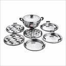 Kitchen Essentials-Stainless Steel Induction Bottom Multi Kadai with 6 Plates (2 Idli Plates,2 Dhokla Plates,1Patra Plate,1 Mini idli Plate)
