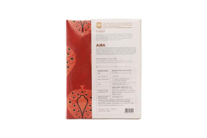 Layers Aura King Size Bedsheet And 2 Pillow Covers