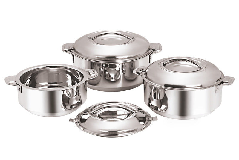 NANONINE SS FIESTA INSLATED CASEROLE 3PC