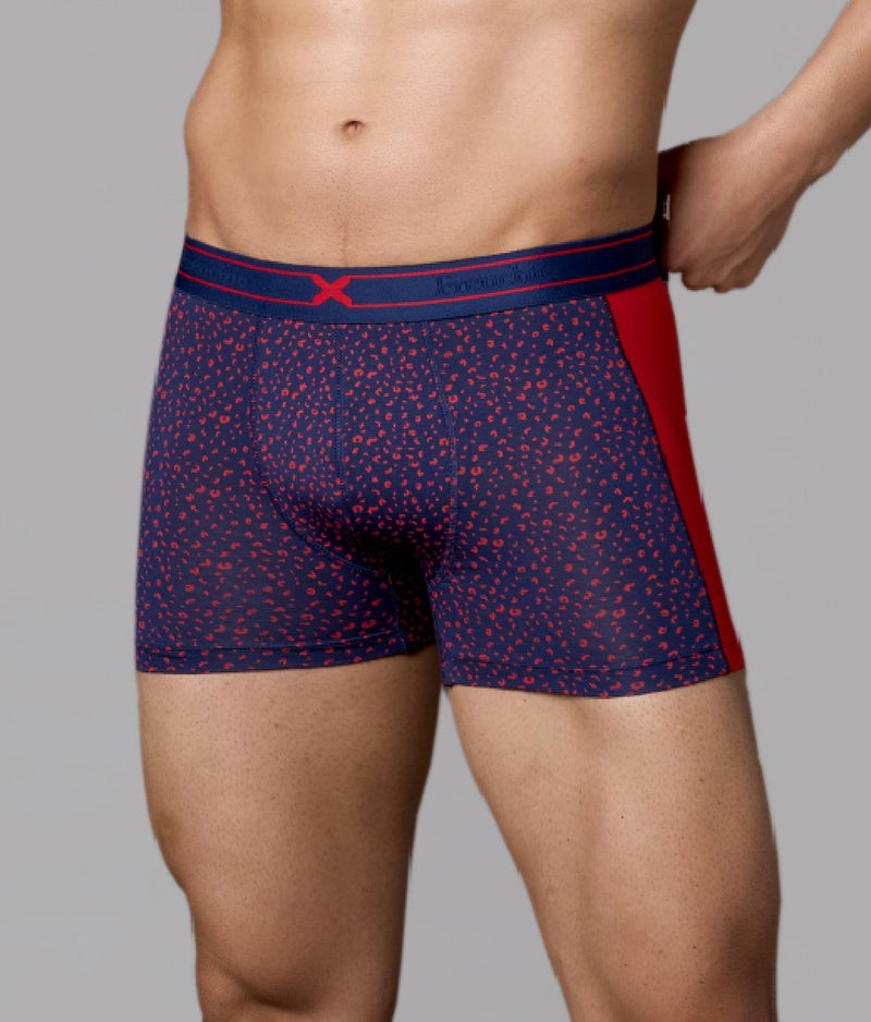 X-LIT | Go Wild Leopard Print Micro Modal Trunks - Adrenaline Red