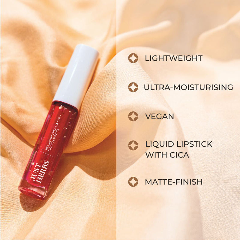 Hibiscus Red: Herb-enriched Matte Liquid Lipstick