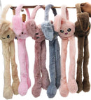 Women Kids Warm Plush Earmuffs Funny Bunny Ear Muffs with Moving Ears Cute Windproof Ear Warmer Toys Gift( 6 pack)