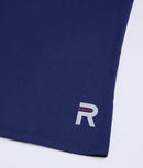 Women Solid Navy Blue Round Neck Cotton T-Shirt - 001