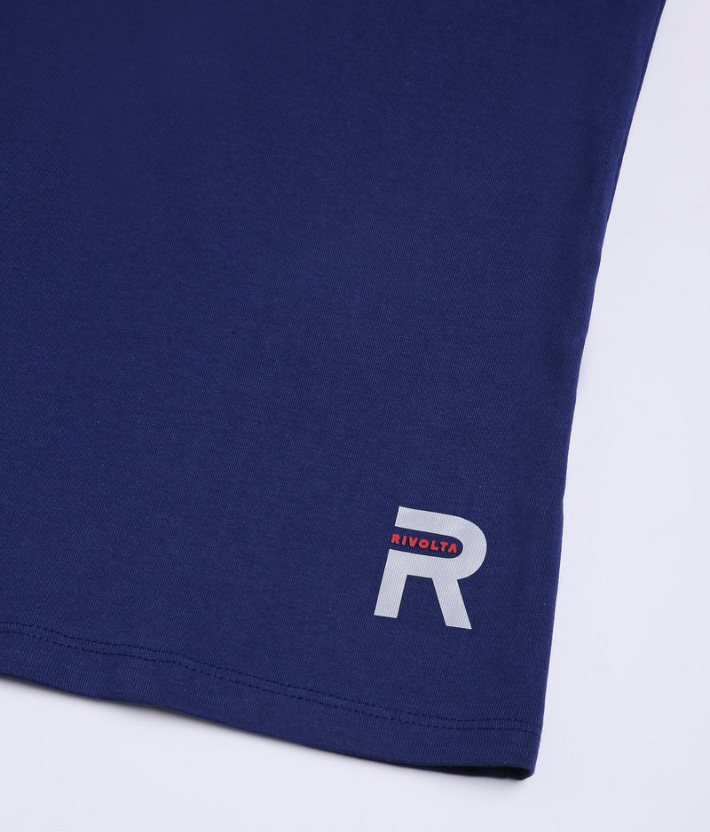 Women Solid Navy Blue Round Neck Cotton T-Shirt - 001