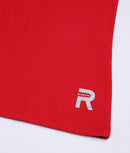 Women Solid Red Round Neck Cotton T-Shirt - 001