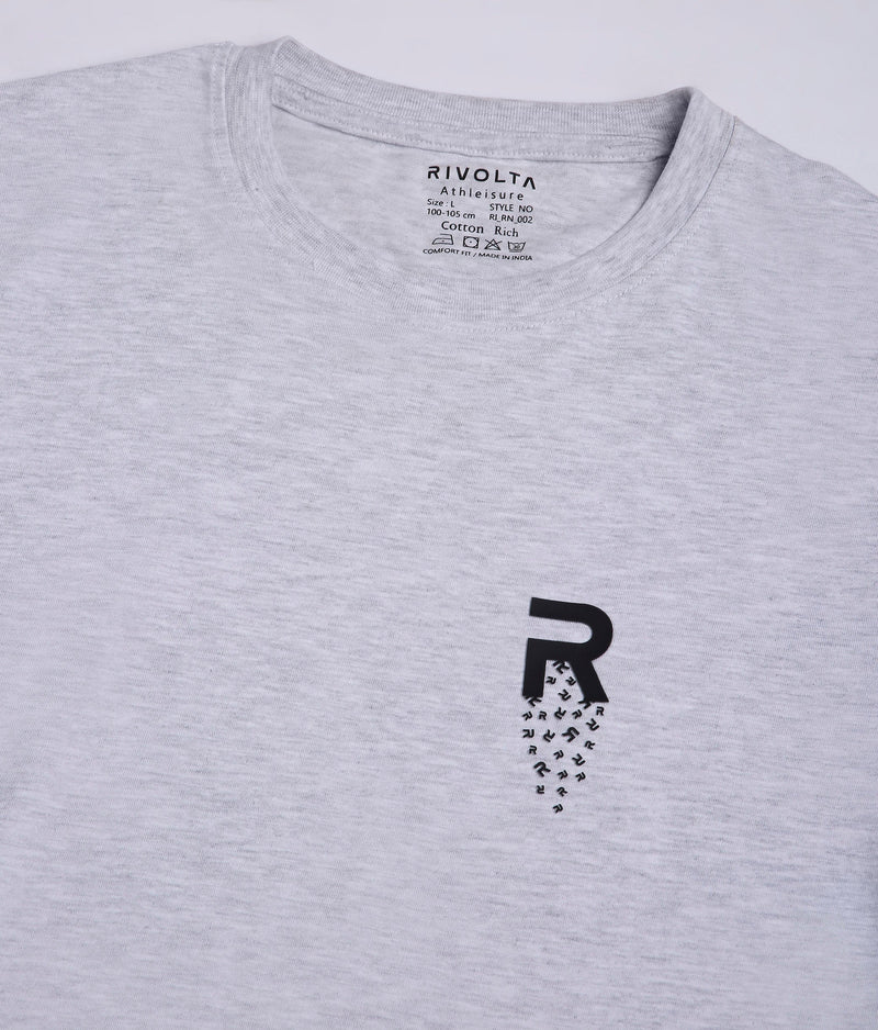 White Melange Men Leisurewear Cotton Tee - 002