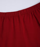 SOLID MAROON ANKLE-LENGTH COTTON LEGGINGS FOR WOMEN