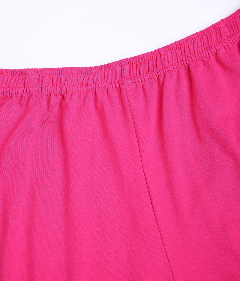 SOLID PINK SOFT COTTON EVERYDAY CAPRI FOR WOMEN