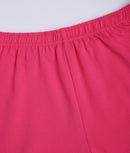 SOLID DARK PINK ANKLE-LENGTH COTTON LEGGINGS FOR WOMEN